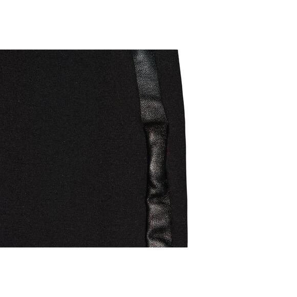 JOIE $395 Black Ponte Stretch Cropped Skinny Pant‎ Faux Leather Trim XS - Picture 3 of 4